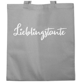 Shirtracer - Cotton Bag - Sister and Aunt Gift - Favourite Aunt Lettering White, 5 Light Grey