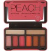 BYS On-The-Go Peach Eyeshadow Palette with Primer Highlighter and Mirror,
