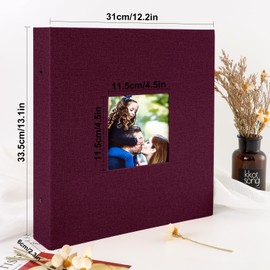 Ywlake Photo Album 4x6 600 Pockets, Linen Cover Large Picture Albums Holds 600 Horizontal and Vertical Photos (Purple)