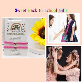 kepvrio First Day of Kindergarten Bracelets,First Day of School Bracelets for Mom and Daughter,Back to School Bracelet Pre-K Matching Heart Wish Adjustable Bracelet
