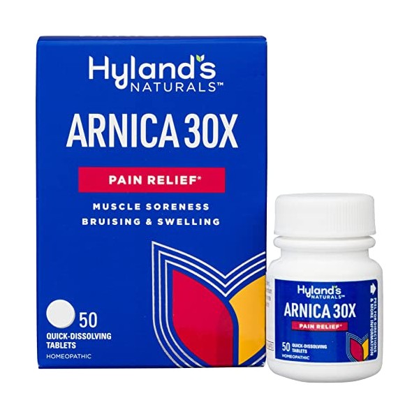 Hyland's Naturals Arnica Montana 30x Tablets, Natural Relief of Bruises, Swelling & Muscle Soreness, 50 Count