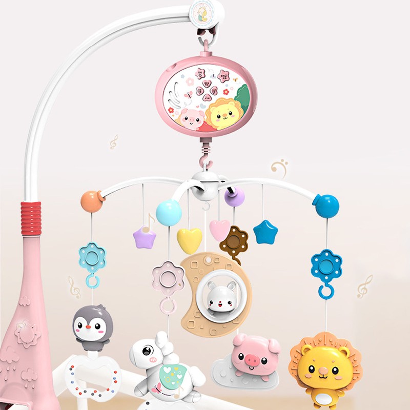 Hanging Rotating Rattles Remote Control Baby Musical Crib Mobile Projector