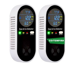 Combustible Gas & Carbon Monoxide Detector 4-in-1 Alarm with Temp/Humidity Sensor – Plug-in CO/Gas Leak Detector for Home, RV, Apartment Safety (Explosive Gas & CO Detection) 1-Pack