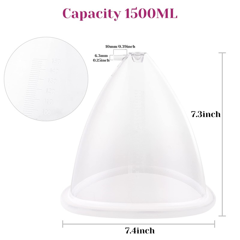 1500ML Vacuum Therapy Machine Cups, Extra-Large Vacuum Cupping Machine Cups