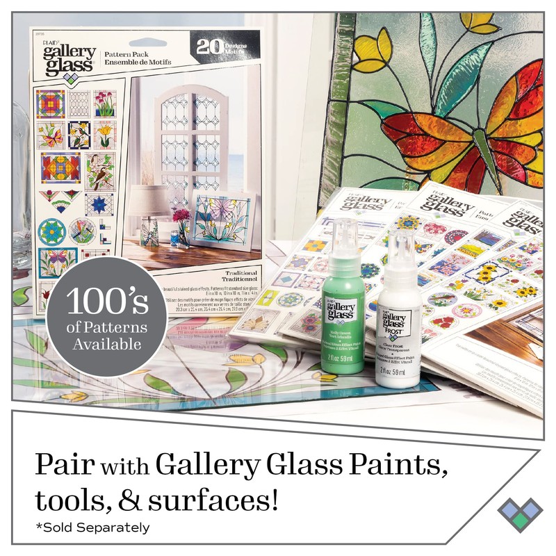 Gallery Glass, Scenery 3 Piece Pattern Set Perfect for Stained