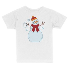Kid Christmas Snowman Toddler Kids T-Shirt 5T White