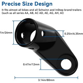 Heavy-Duty Bike Trailer Hitch，Secure Bicycle Trailer Coupler for Kids, Pets & Cargo, Universal Bicycle Trailer Accessory for Instep & Schwinn Bike Trailers (Black)