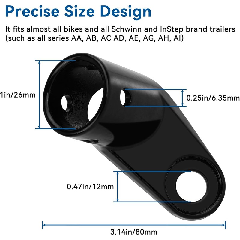 Heavy-Duty Bike Trailer Hitch，Secure Bicycle Trailer Coupler for Kids, Pets