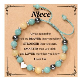 To My Niece Positive Remind Sparkle, Beaded Bracelet Gift, Christmas Birthday Back to School Gifts