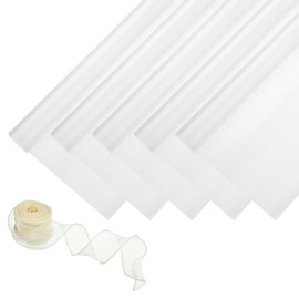 PATIKIL 20 Sheets Flower Packaging Paper, 22 x 22 Inch Korean Style Bouquet Craft Packaging Waterproof Paper with Ribbon for Flower Gift Packaging, Clear White