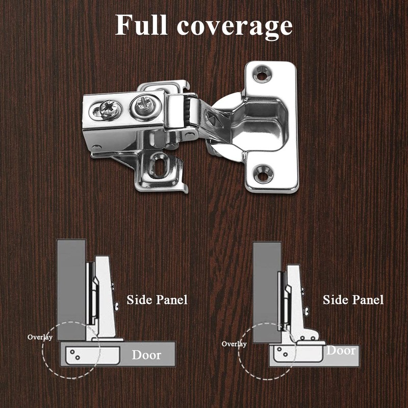 Evanda Cabinet Hinges, 2 Pack Stainless Steel Overlay Soft Close