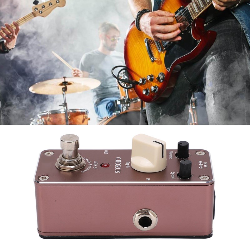 Chorus Effect Metal Guitar Monoblock Effector Pedal with LED Indicator