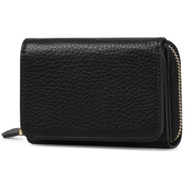 RRANCharltu Women's Small Purse Women's Small Purse with Many Card Holders RFID Protection with Zip with Coin Compartment Mini Purse, black, Classic