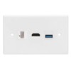 Yosoo Salida USB, placa de pared CAT6 + HDMI +