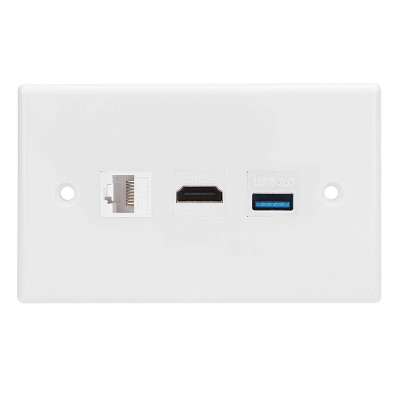 Yosoo Salida USB, placa de pared CAT6 + HDMI +