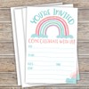 Cute Rainbow Invitations (20 Count) With Envelopes - Girl Baby