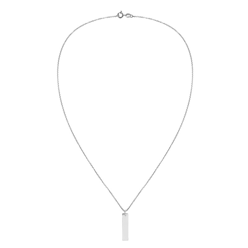 AeraVida Simple Long Rectangle Bar Tag .925 Silver Engravable Pendant