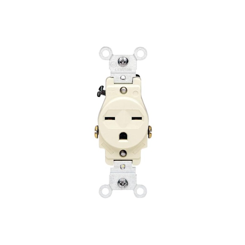 Leviton 15-Amp, 250-Volt, Narrow Body Single Receptacle, Straight Blade, Commercial