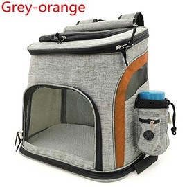 VIGAN - Mochila de malla transpirable para perro de gran capacidad para gatos (gris-naranja)                                                          