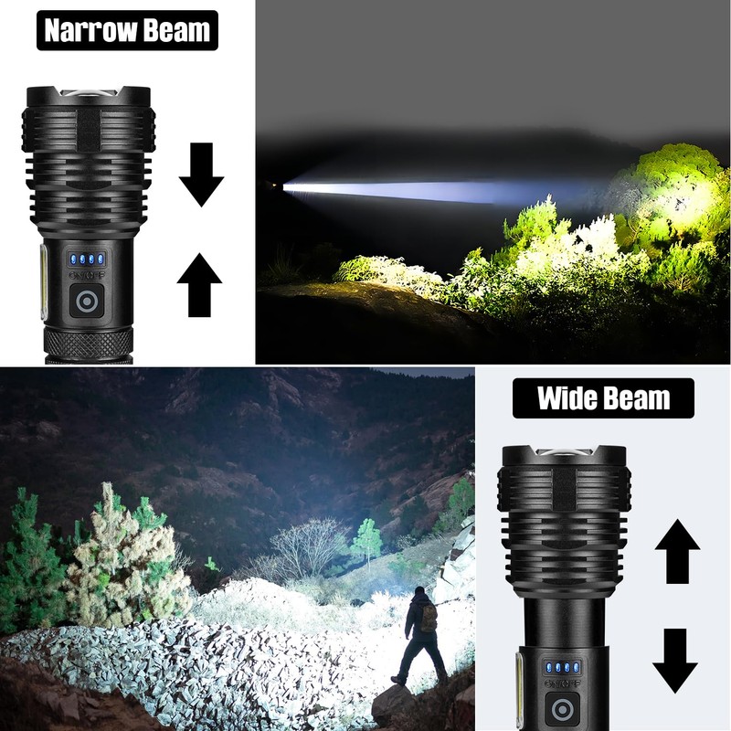 Flashlights LED High Lumens Rechargeable, High Lumen Super Bright Flashlight,