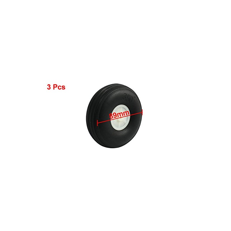Sourcingmap 3pcs RC Model Plane Aircraft Landing PU Tire Wheel