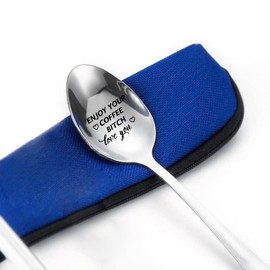 Best Friend Bestie Spoon Gifts for Women Men Funny Coffeespoons for BFF Best Friends Birthday Gifts for Besties Sister Brother Enjoy Your Coffee Spoon for Husband Boyfriend Anniversary Present