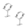 2 Sets 4 Inch Adjustable Pipe Bracket, Heavy Duty Galvanized