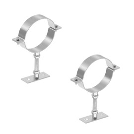 2 Sets 4 Inch Adjustable Pipe Bracket, Heavy Duty Galvanized Steel Split Ring Hanger, Round Supports for Plastic Ventilation Pipe Chimney Drainage Tube