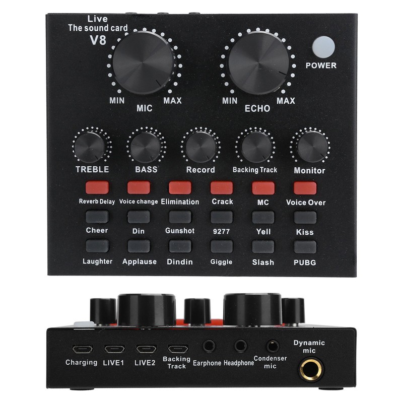 Live Sound Card Voice Changer Bluetooth Support Mobile Phone Computer