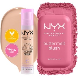 Buttermelt Blush + Bare With Me Serum vegano – Acabado natural y corrección hidratante