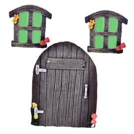 SUPVOX 1set Adorable Tree Face Decor Sculpture for Outdoor Garden Unique Decoration Random Style