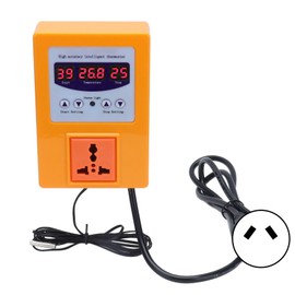Temperature Controller Digital Display Thermostat Temp Regulator with Sensor AC110‑240VAU Plug Orange