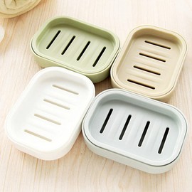 1 / 4Pcs Soap Dish Holder, White/Blue/Khaki/Green Soap Dish with Drainage/Soap Dish for Bathroom Shower, Kitchen Sink, Blue Pink Green Taupe