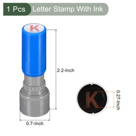 YOKIVE Letter Stamp, Alphabet Character Stamper with Ink Decorate Postcards, Great for Classroom, Festivals (Blue, Letter K)