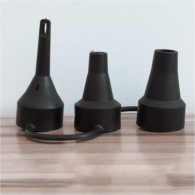 Air Pump Nozzle Replacement Set, 3 Sizes, Black Inflator Adapters