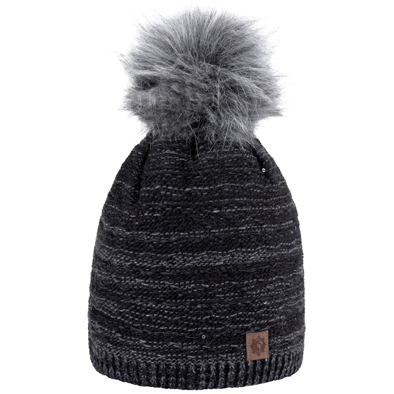 Compagno Winter Hat Knitted Hat Women's Bobble Hat Fleece Lining