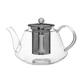 Premier Housewares High Borosilicate Teapot, with Strainer, 1200 ml,,,, 16 x 19 x 13 cm