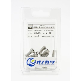 Onokatsu Stainless Steel Low Head Hex Socket Bolt M6x15 12 Pack 134-00-M6x15