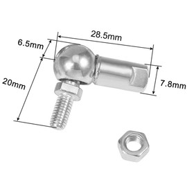 TA-VIGOR 4PCS CS8 Rod End Ball Bearings M5x0.8mm, Male Thread, Carbon Steel Right-Hand Angle Joints, Self-Lubricating Spherical Bearings for Linkage and Machinery Applications