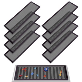 DECOHS 8 Pack Floor Register Screen Vent Mesh-4x10 Inch Plastic Rectangle Air Vent Screen Cover-Magnetic PVC Vent Mesh Cover for Ceiling Wall Floor Catch Debris Hair Dust