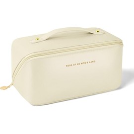 SOZOMO Bolsa de Cosméticos de Viaje de Gran Capacidad, Bolsa de Maquillaje Impermeable y Organizada con Bolsillos Elásticos y Cierre de Cremallera, Bl