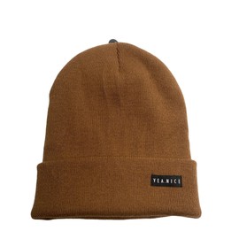 Yea.Nice Legend Knit Folded Beanie (Mocha Brown)