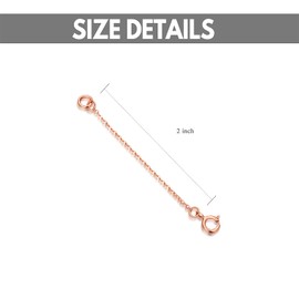 SISGEM 9 ct Gold Chain Extender for Necklace, Solid Rose Gold Bracelet Extender Necklace Extension, for Collar Choker Anklet (Length: 2")