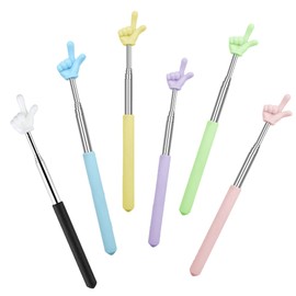 CHAOTEMAI Set of 6 extendable pointer fingers, telescopic teacher pointers, extendable pointer rod, index rod finger, index finger rod, for lessons, demonstrations, lectures, readings