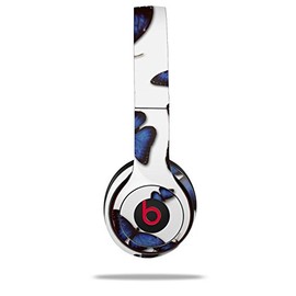 WraptorSkinz Skin Compatible with Beats Solo 4, Solo 3 and Solo 2 Wireless Headphones - Butterflies Blue - Decal Vinyl Wrap (Headphones NOT Included)