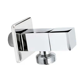 1/2" x 1/2" Inch BSP Angled Ceramic Head Valve Chromed Square Shaped Tap Connector