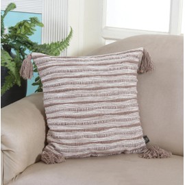 5M House of MV Castle Set of 2 Cushion Covers | 100% Cotton | Handwoven Design with Tassels | Soft & Breathable | Machine Washable | Ideal for Sofa, Bed, and Living Room Décor