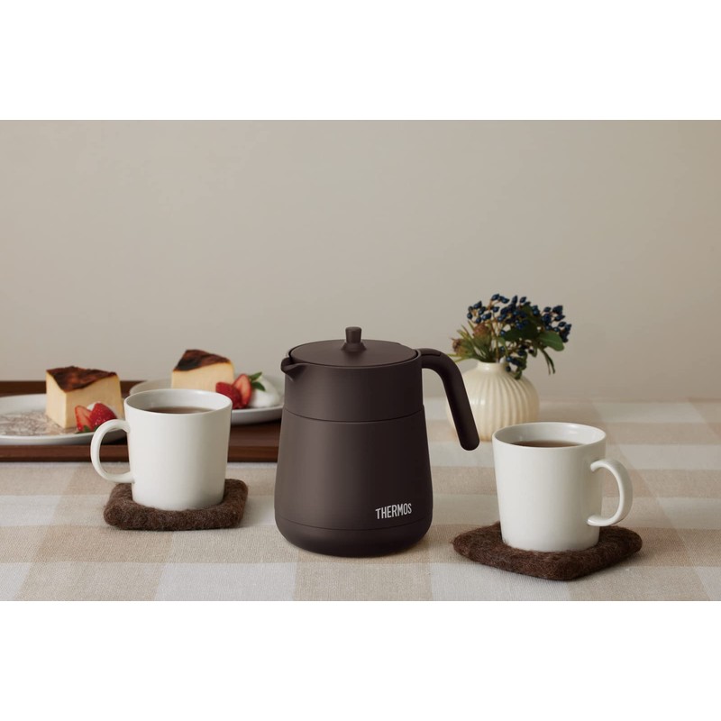THERMOS Vacuum Insulated Teapot with Strainer 700ml Brown TTE-700 BW