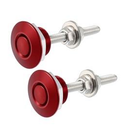 ACROPIX Red Bumper Quick Release Lock Latch Aluminum Alloy Hood Pin Lock Push Button Bonnet - Pack of 2