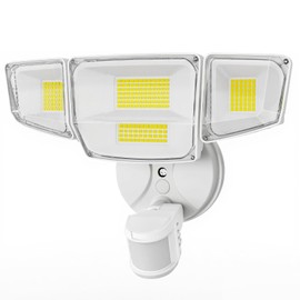 90W 10000LM LED Security Lights Motion Sensor Outdoor Lights, 4 Head Dusk to Dawn, 6500K Daylight Flood Lights Outdoor Motion Sensor, IP65 Waterproof, Motion Light for Outside, Garage, Yard, Porch